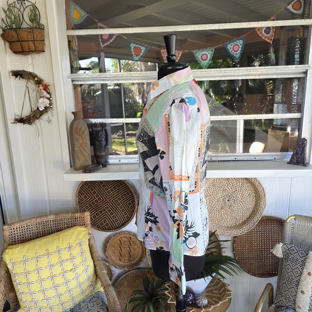 Etro Luxury Boho 44 Multicolor Patchwork Button D… - image 6